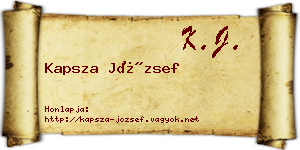 Kapsza József névjegykártya
