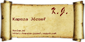 Kapsza József névjegykártya